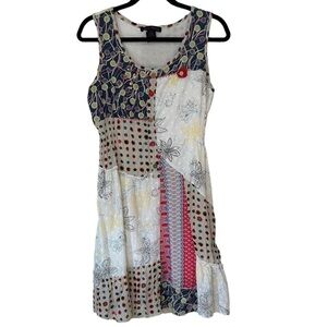 Elena Wang Sleeveless Patchwork Dress